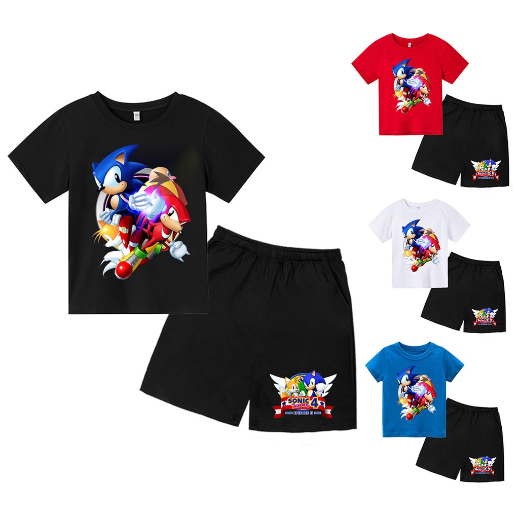 Đồ bộ bé trai, đồ bộ bé gái cộc tay 💖Chất cotton mát mịn họa tiết In Hình SONIC siêu dễ thương SSSHOP 03