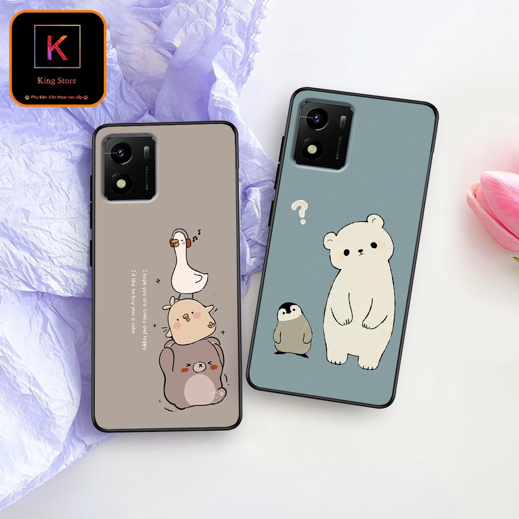 Ốp lưng Vivo Y01 - Y02s - Ốp Vivo in hình Cat&amp;Bear đáng yêu - Chất liệu TPU siêu bền