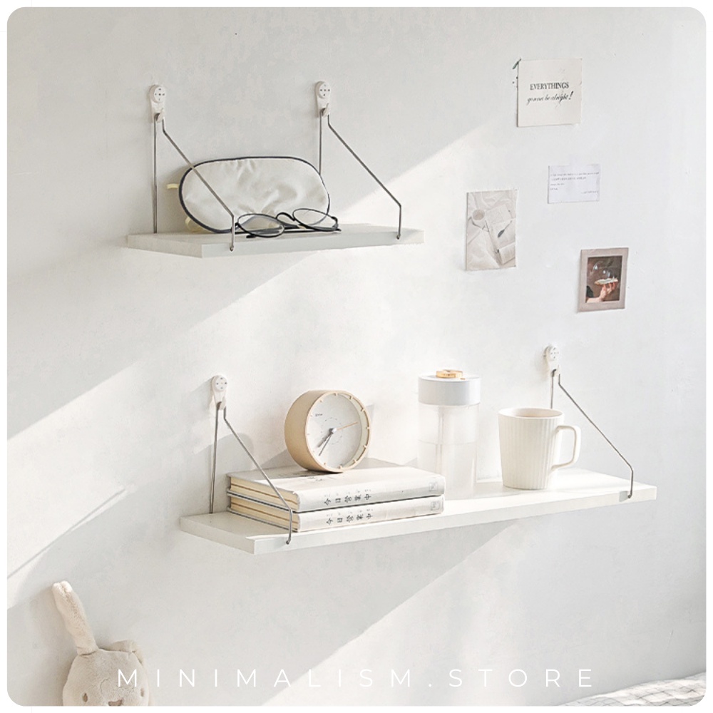 (Clip thực tế) Giá gỗ treo tường dài 30cm đai thép dán tường => Follow shop để nhận mã giảm giá