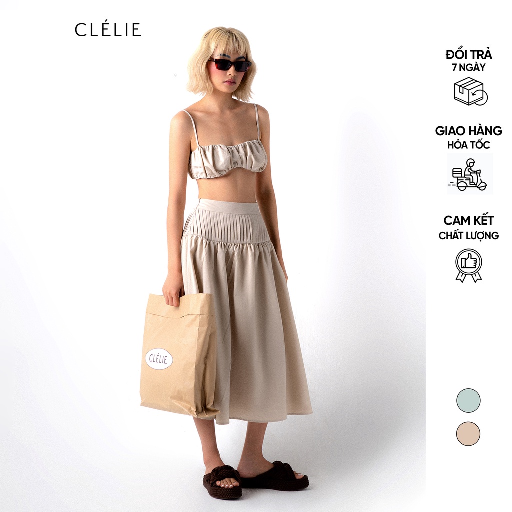 Set áo croptop 2 dây và chân váy maxi | KIRA SET - CLÉLIE