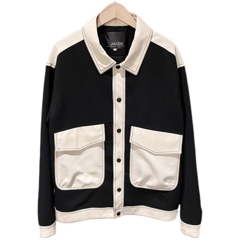 Áo Khoác Nam Dài Tay Cổ Bẻ Thời Trang Hàn Mới