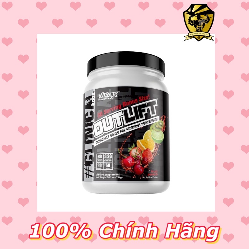 Nutrex Outlift (20sv-30sv) - Tăng Sức Mạnh Outlift Cực Khủng + Kết Hợp Bcaa + Creatine Tăng Phát Triển Cơ Bắp Tối Đa.