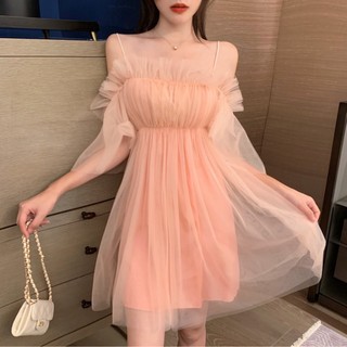 đầm voan tơ cao cấp công chúa trễ vai phối bèo quyến rũ cho nàng chubby ( thời trang vickyy.g - anitagreen ) NQ1022