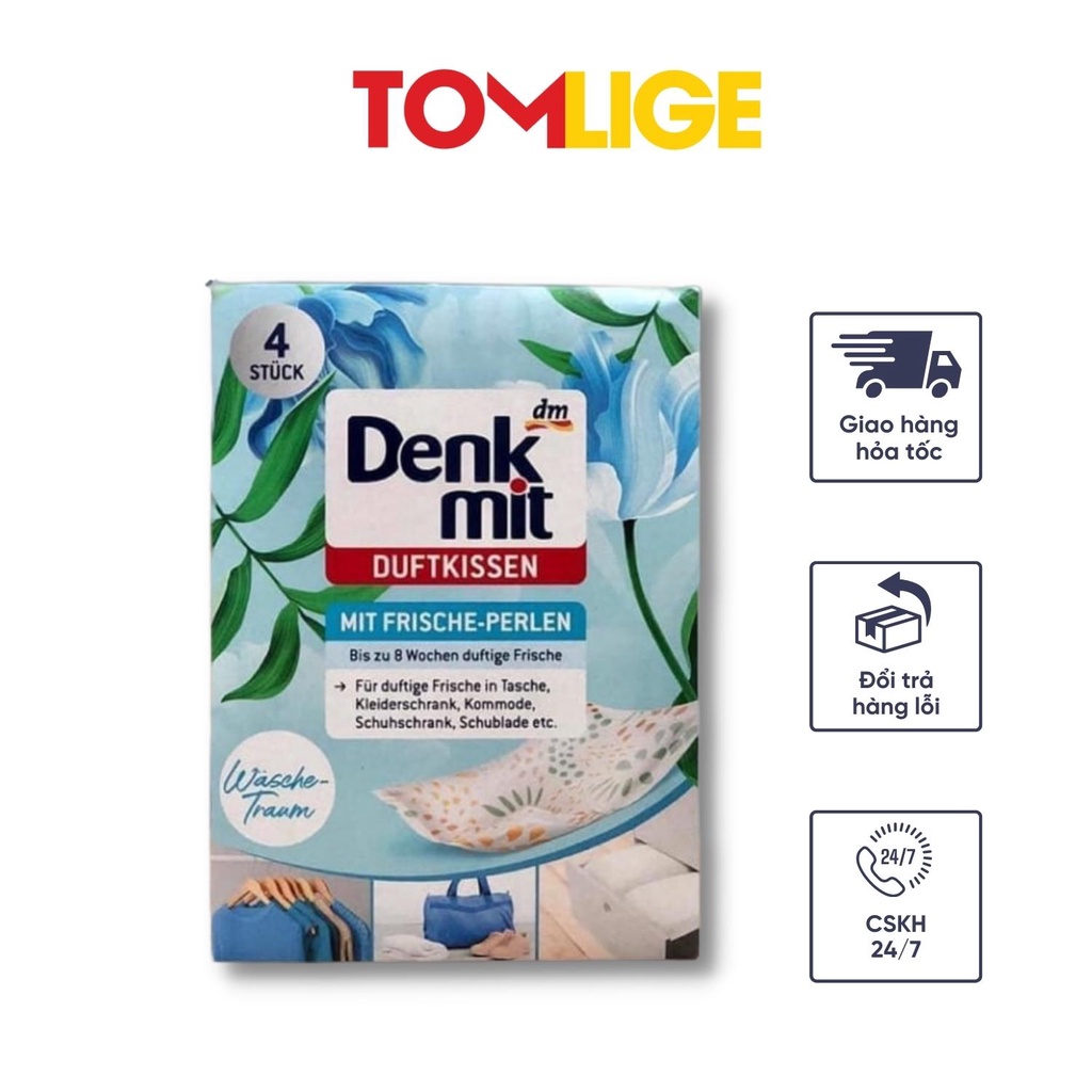 Túi Thơm Denkmit Tomlige Đức, Gói Thơm Tủ Quần Áo Hộp 4 Túi