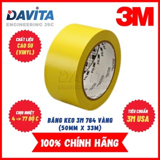 Băng keo dán nền, cảnh báo, 764 3M, màu vàng 50MM*33M