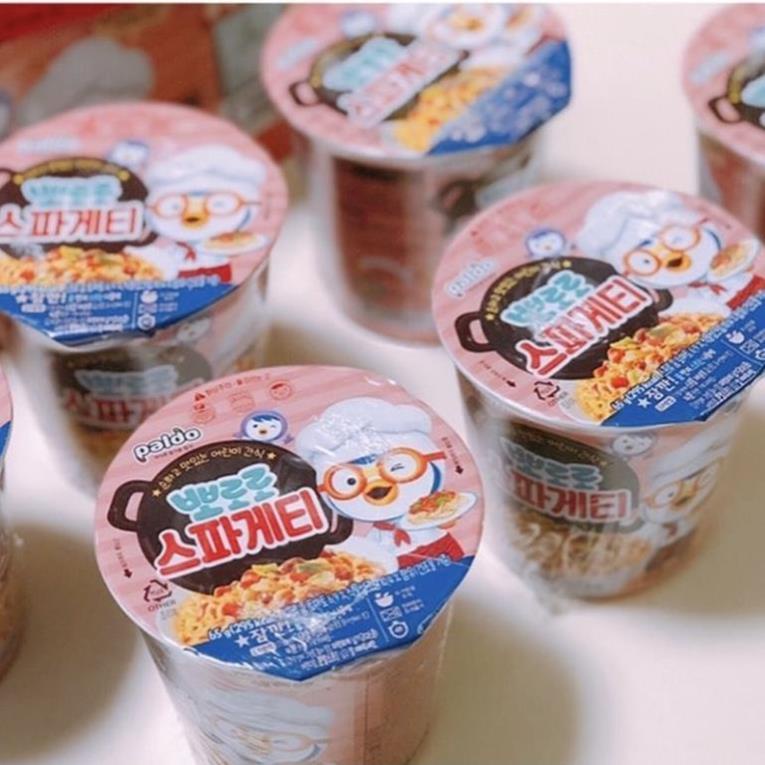 Mì PORORO Spaghetti/ Tương Đen Trẻ Em Nội Địa Hàn Quốc hộp 65G