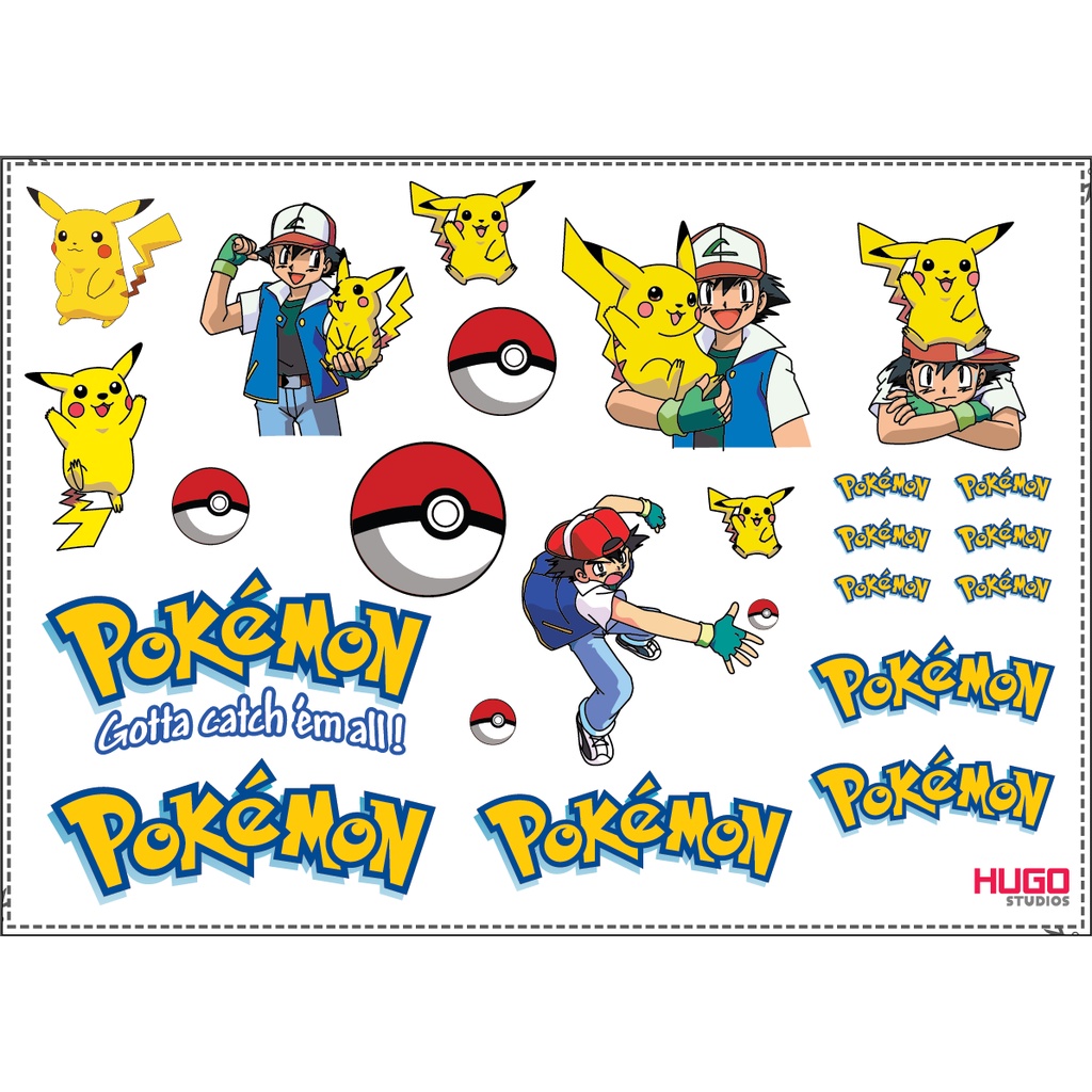 Hugo Studios Decal trượt nước Pikachu tỉ lệ 1/64 chưa phủ clear