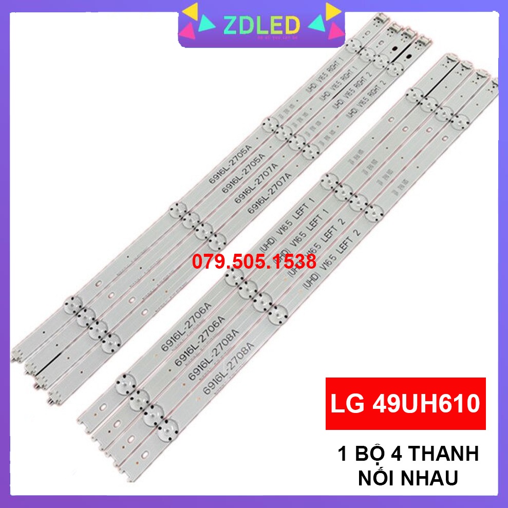 Thanh LED TIVI LG 49UH610 49UH617 49LJ550 49KU6320 49UJ632 49UH619 49UF640 49UF6400 MỚI 100%