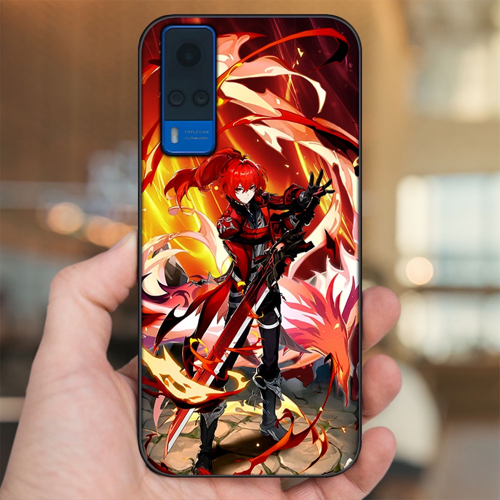 Ốp lưng Vivo Y51 2020, Y53s viền đen in hình Diluc Genshin Impact