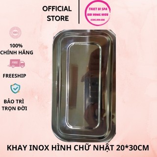 Khay INOX hình chữ nhật 20*30cm dùng trong spa thẫm mỹ viện
