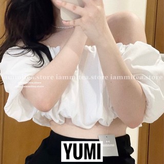 Áo Croptop Tay Bí Trễ Vai 2 lớp siêu xinh xắn YUMI BÁN SỈ