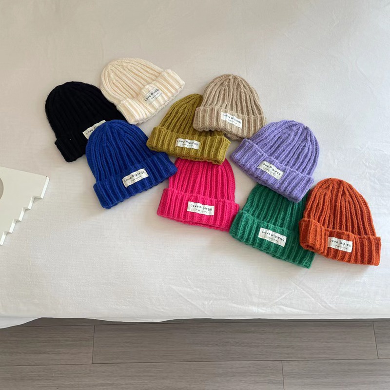 Mũ Len Dệt Kim Kẻ Sọc Dọc Màu Sắc Kẹo Ngọt Xinh Xắn Phong Cách Hàn Quốc Cho Bé
