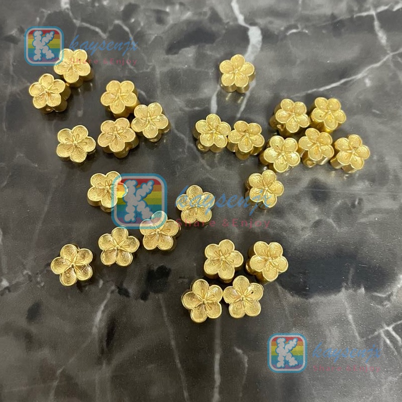 Dây Chuyền Mạ Vàng 14K Mặt Hoa Anh Đào Đính Đá Mã Não