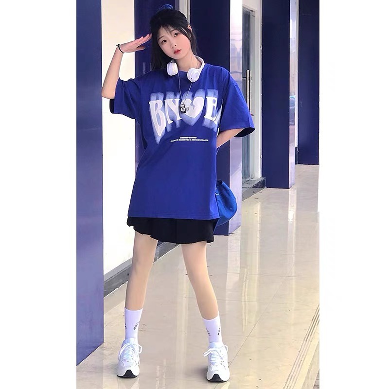 NRVP Áo Thun Unisex Mùa Hè Dáng Suông Tay Cộc Phong Cách Hàn Quốc Cho Nam Nữ