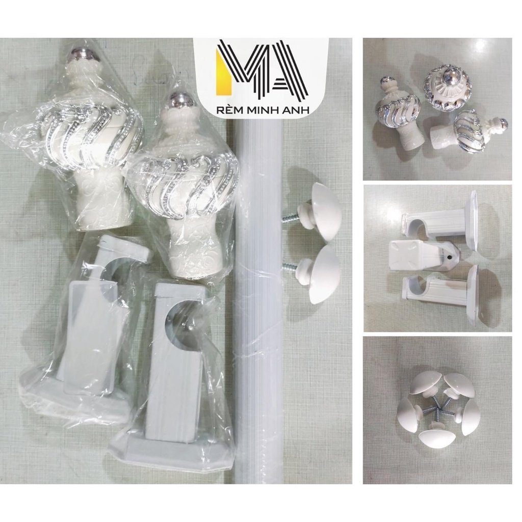 Thanh treo rèm đầy đủ phụ kiện, kết cấu bền bỉ, chắc chắn , chịu lực tốt(TẶNG KÈM ĐINH VÍT, TẮC KÊ)