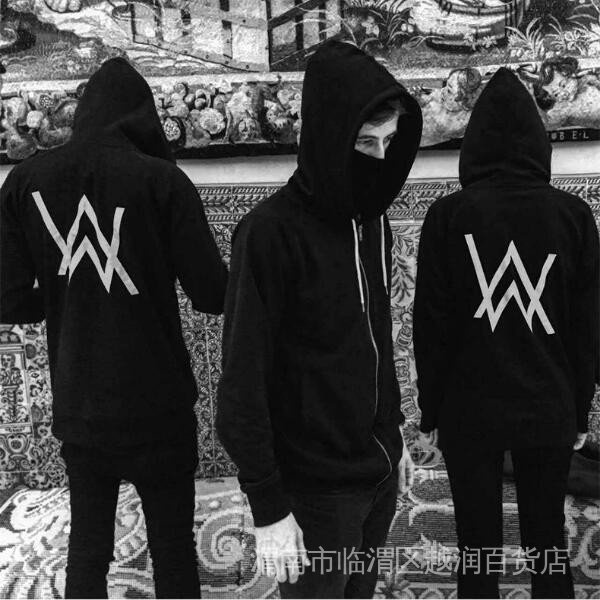 Áo Khoác Cardigan Có Mũ Trùm Dáng Rộng Cỡ Lớn Lót Lông Cừu Có Dây Xích Kéo In Alan Walker Cho Học Sinh Nam Và Nữ ECLQ