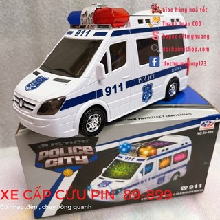Xe cấp cứu 911 chạy pin có đèn âm thanh 89-899