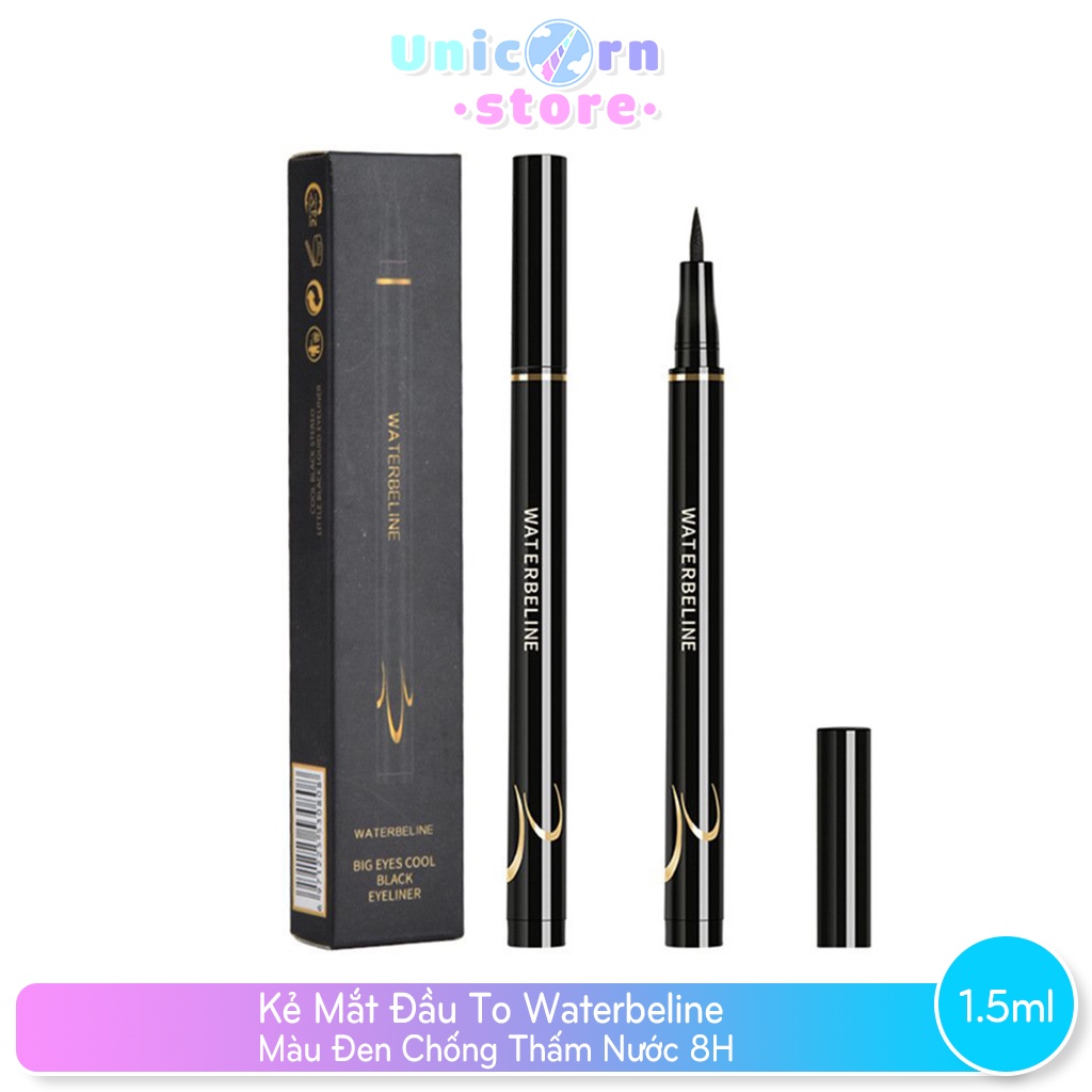 Kẻ Mắt Đầu To Chống Thấm Nước Lên Đến 8h Waterbeline Big Eyes Cool Black Eyeliner 1.5ml