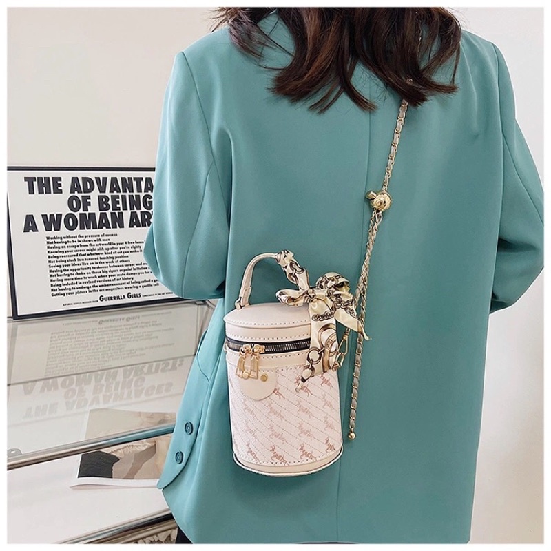 M44_Túi Da Tròn Hoạ Tiết DIY Tự May Handmade