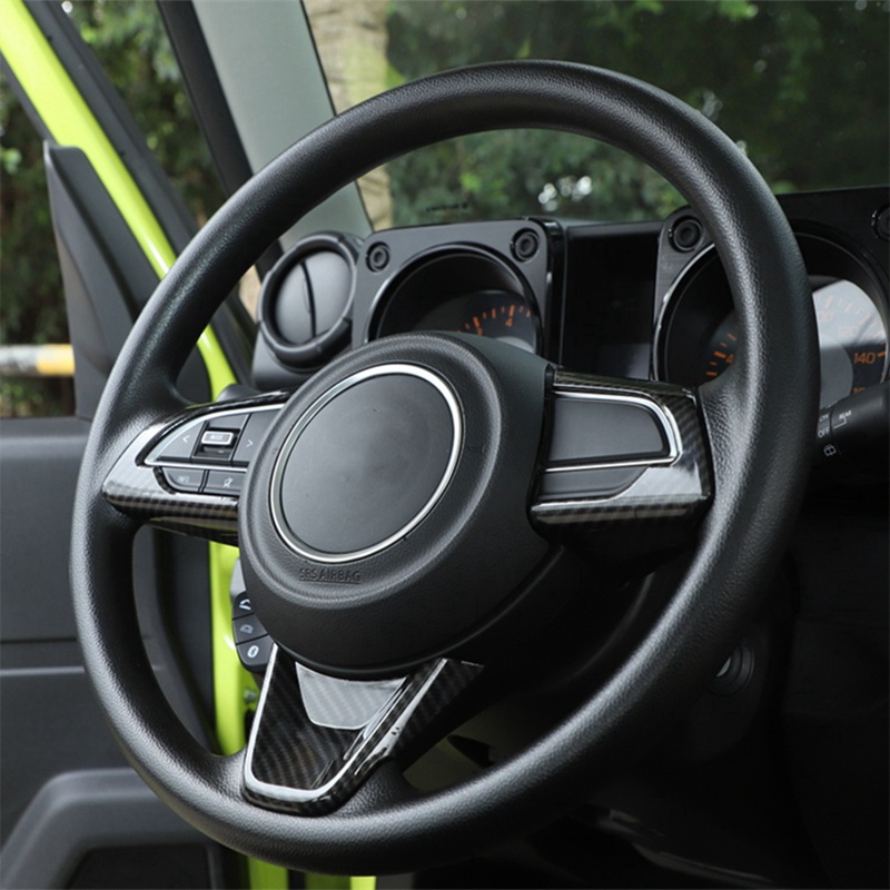 Miếng Dán Trang Trí Vô Lăng Xe Hơi Suzuki Jimny 2019 2020 2021 2022 Bằng ABS Họa Tiết Sợi Carbon