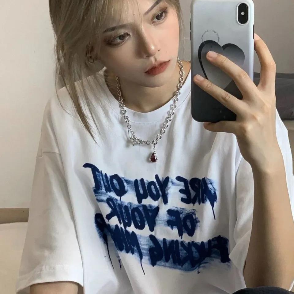 NRVP Áo Thun Unisex Mùa Hè Dáng Suông Tay Cộc Phong Cách Hàn Quốc Cho Nam Nữ