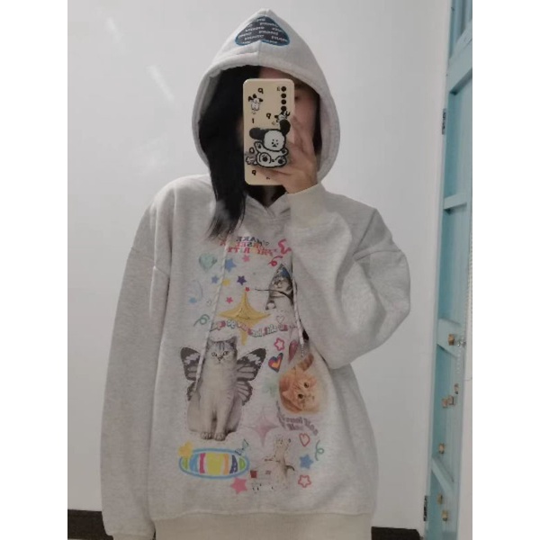 Áo hoodie hình mèo