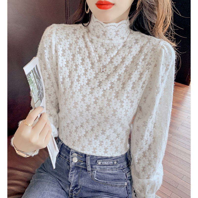 Áo Sơ Mi Chiffon Cổ Đứng Tay Dài In Họa Tiết Hoa Nhí Xinh Xắn Thời Trang Thu Đông 2022 24 Giờ