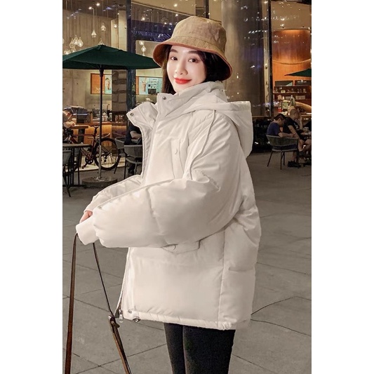 Áo khoác phao béo có mũ unisex siêu dày siêu ấm