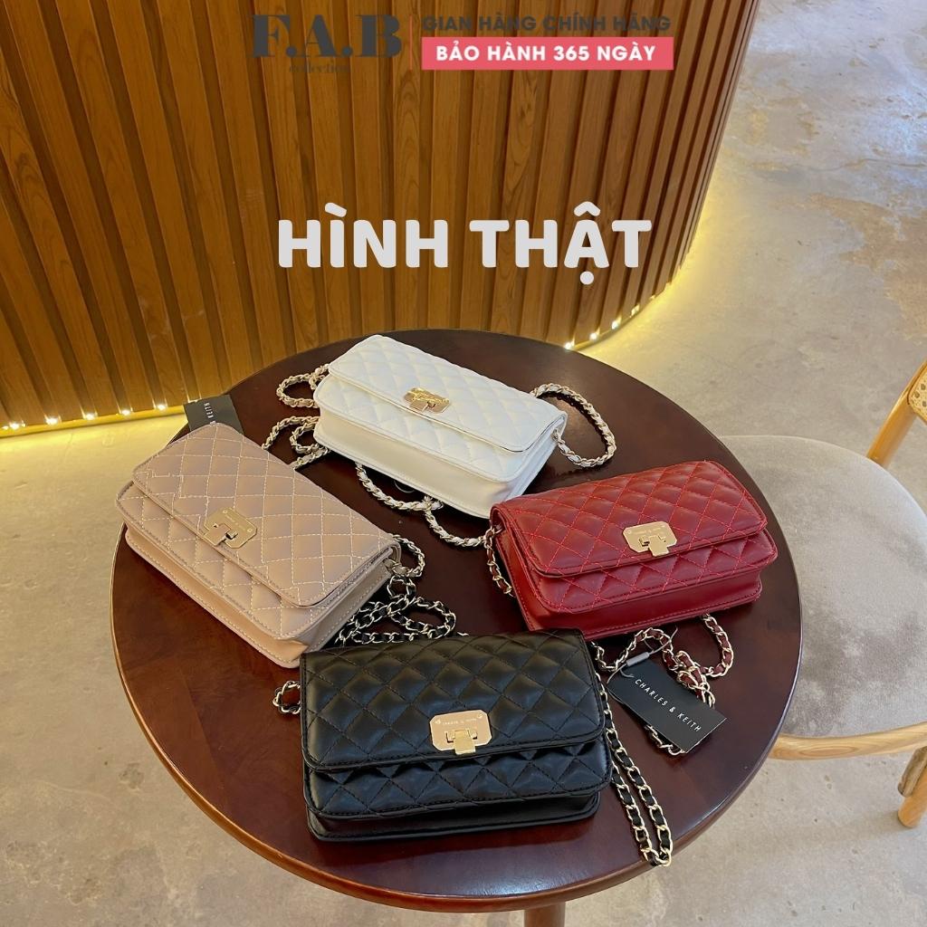 Túi xách nữ trần trám khoá gập c n k lai au thời trang kẹp nách cao cấp đi chơi, túi đeo chéo nữ TX036108 FAB Store