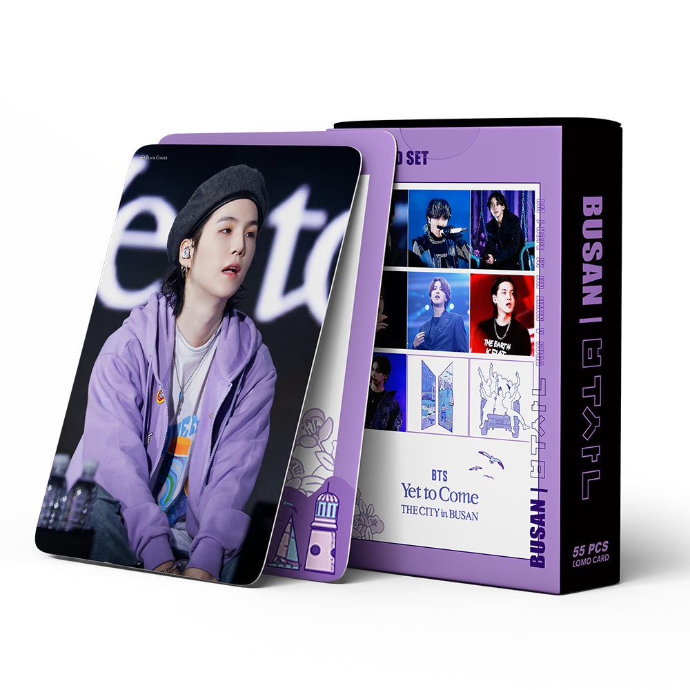 55pcs/box BTS Photo Card Yet To Come in BUSAN Concert Postcard LOMO Card