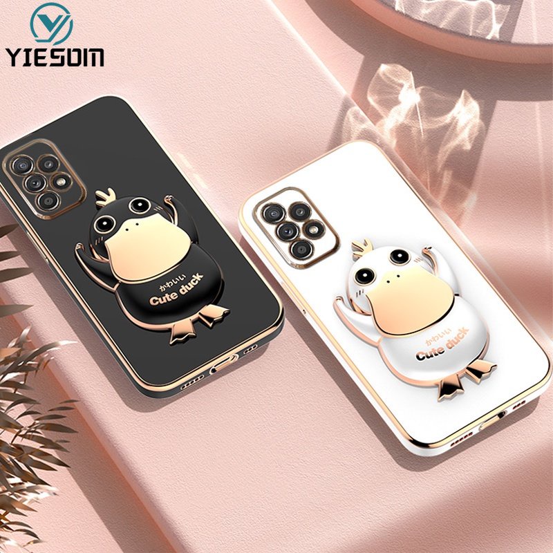 Ốp Điện Thoại Silicon Mềm Chống Sốc Có Giá Đỡ Hình Vịt Dễ Thương Cho Samsung Galaxy A32 4G A52 A52S A72 5G A22 A12