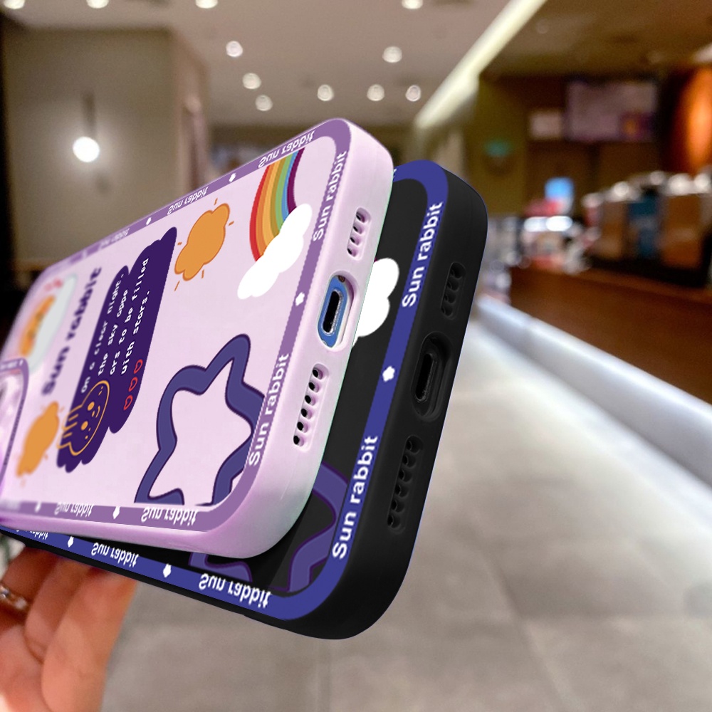 VIVO Y20 Y20I Y20S G 2021 Y12S Y12A Y17 Y15 Y12 Y3 Y19 Y50 Y30 Y30I Y72 Y52 Y85 Y15S Y15A Y01 5G Cho Ốp lưng điện thoại In Hình Cartoon Sun Rabbit