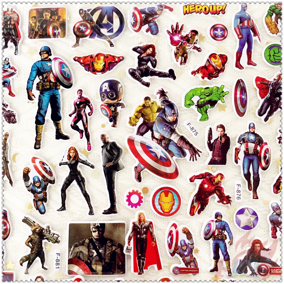 ▶ Bộ 5 Tấm Sticker Dán Hình Siêu Anh Hùng Marvel Q-1 ◀ Miếng Dán PVC 3D Chống Thấm Nước Chất Lượng