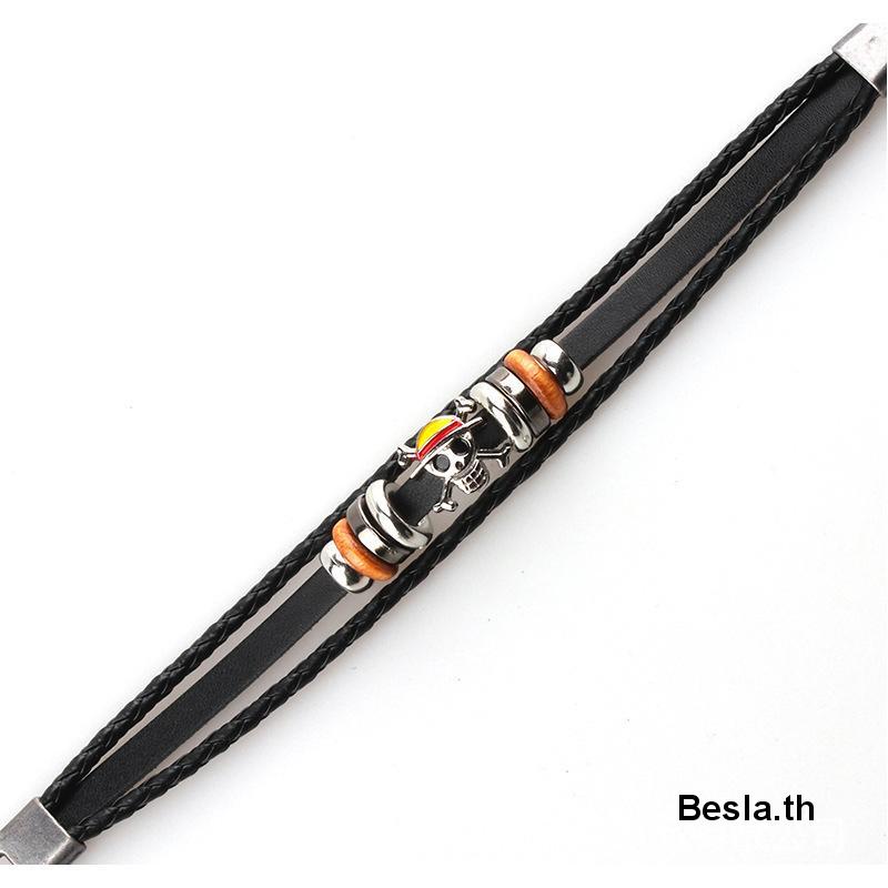 ✨✨Vòng Tay Da Bò Dệt Tay Phong Cách Punk Vintage ONE PIECE