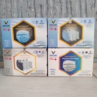 [Giá Sỉ ] Khẩu Trang Y Tế 4 Lớp Cao Cấp VINACARE - Ngăn Ngừa Vi Khuẩn Dịch Bệnh Bụi Mịn Khói Xe (Hộp 50 cái)