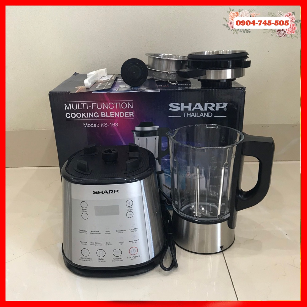 Máy Làm Sữa Hạt Sharp KS-168 Chính Hãng, Xuất Xứ Thái Lan, Bảo Hành 12 Tháng Lập Trình Sẵn Xay Nấu Sữa Thông Minh