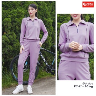 Bộ Nỉ Nữ Thu Đông Cao Cấp CARDINA, Cổ Khóa Kéo, Phong Cách Thể Thao, Sắc Màu Tinh Tế, Trẻ Trung, Năng Động