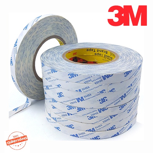 Băng Keo 2 Mặt 3M 9448A  chịu nhiệt– Hàng Chính Hãng