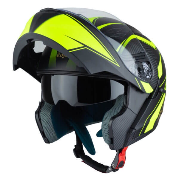 Mũ bảo hiểm fullface Royal lật hàm - Màu Carbon cực ngầu