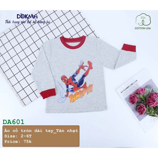 Dokma_ Áo dài tay bé trai người nhện 2-7 tuổi