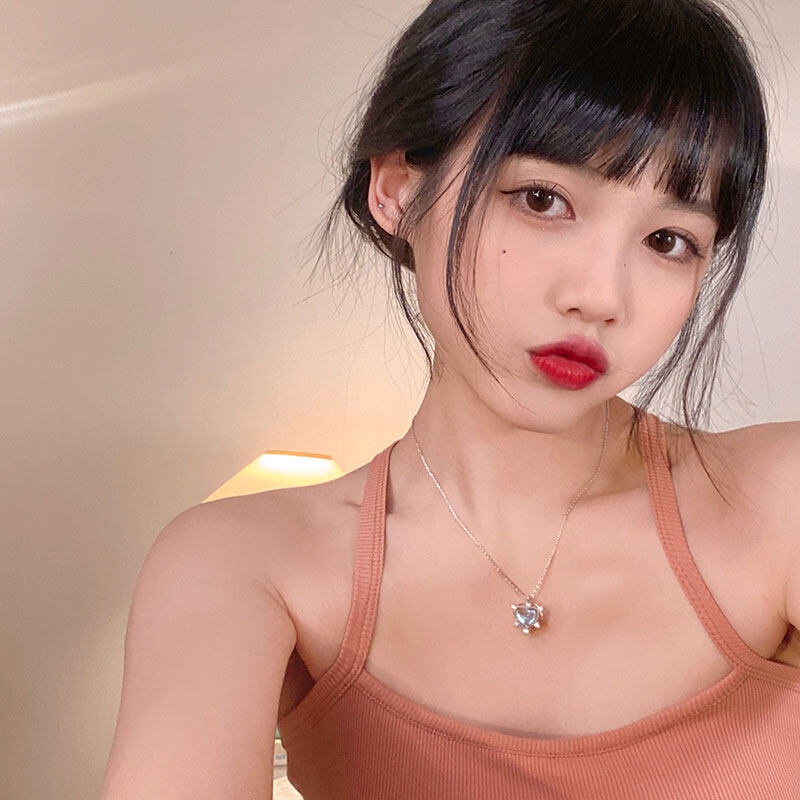 Vòng cổ Kim Loại Mặt Trái Tim Đính Đá Zircon Thời Trang