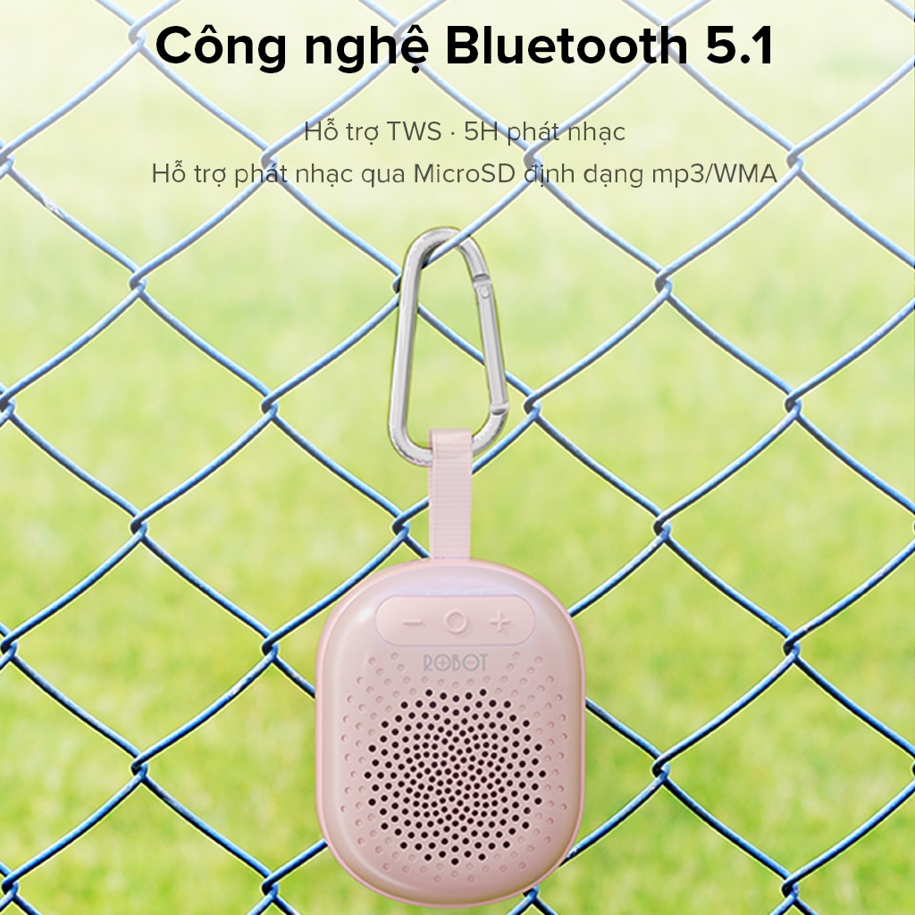 Loa Bluetooth Mini 5.1 ROBOT RB20 Hiệu Ứng LED Hỗ trợ thẻ Micro SD Hàng Chính Hãng Bảo Hành 12 Tháng 1 Đổi 1