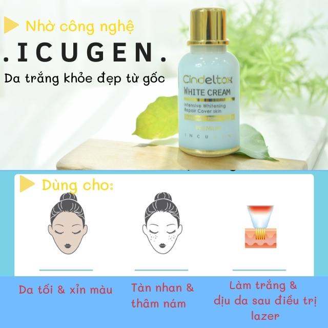 Kem dưỡng trắng nâng tông da White Cream Cindeltox 50ml da trắng khỏe đẹp Kadie Beauty Shop