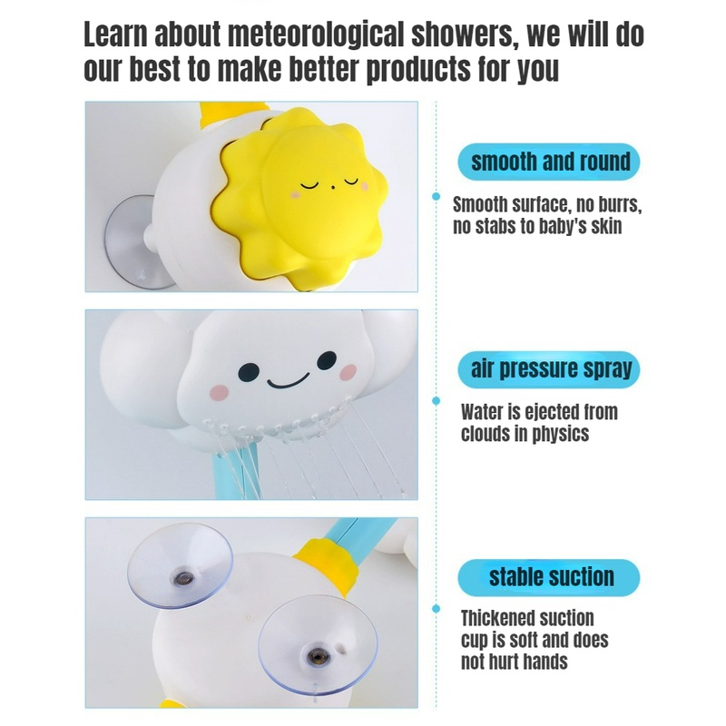 Đồ Chơi Bồn Tắm Phun Nước Hình Hoa Hướng Dương Đám Mây Cầu Vồng Cho Bé