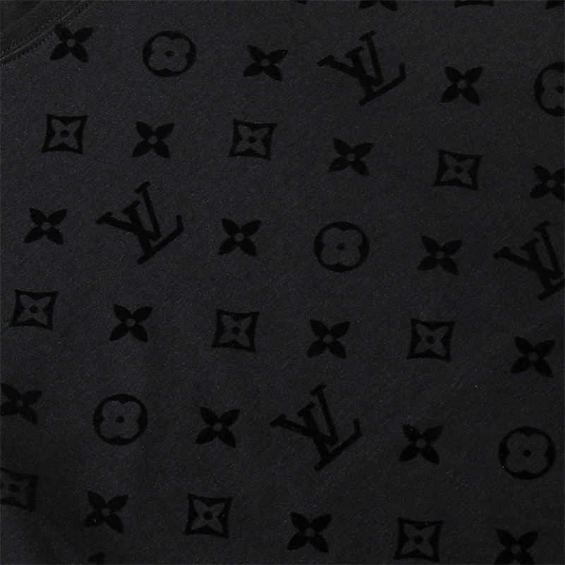 L &amp; V Áo Thun Tay Ngắn In Logo Biểu Tượng Nhỏ Nhắn Thời Trang Đường Phố Cao Cấp Thiết Kế Đơn Giản