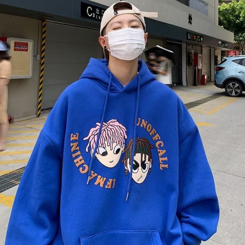 Áo Hoodie Dáng Rộng In Họa Tiết Hoạt Hình Phong Cách hip hop Đường Phố Hàn Quốc Chất Lượng Cao Cho Nam Và Nữ