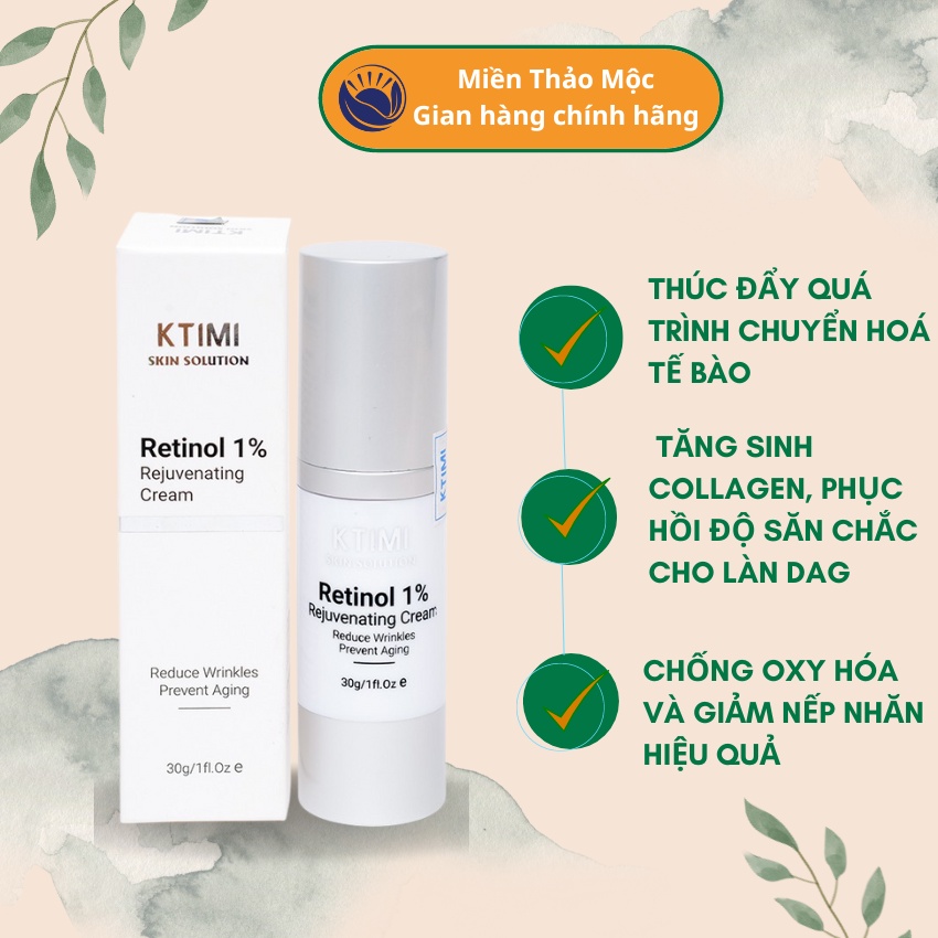 Kem chống lão hóa da, xóa nhăn RETINOL 1% KTIMI