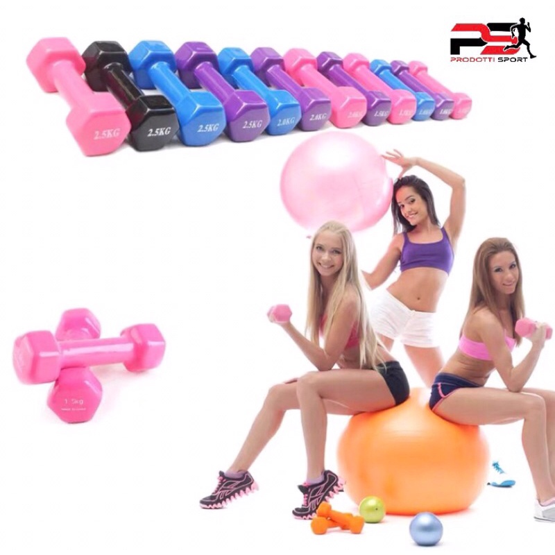 Tạ tay nữ 1kg,2kg,3kg,4kg,5kg, lõi gang đặc bọc cao su tập gym yoga chống trơn trượt, xước vỡ sàn
