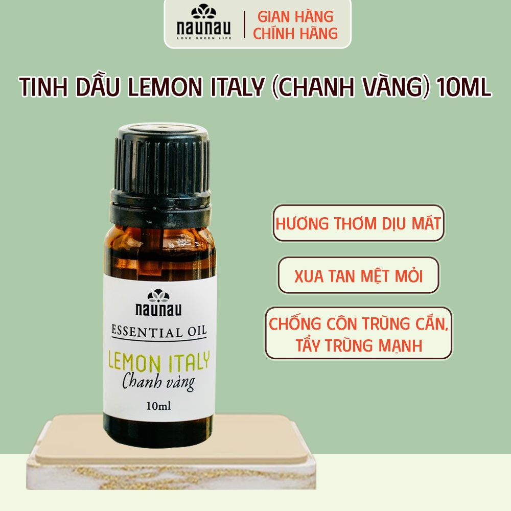 Tinh Dầu Lemon Italy NauNau Hương Chanh Vàng Thanh Mát Dịu Nhẹ Thư Giãn 10ml
