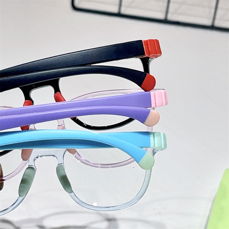 Mắt Kính Chống Ánh Sáng Xanh Gọng Tròn Bằng Silicone Thời Trang Mới Cho Bé